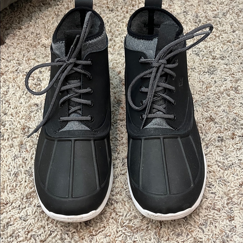 Sperry Men's Black and Gray Rain Boots